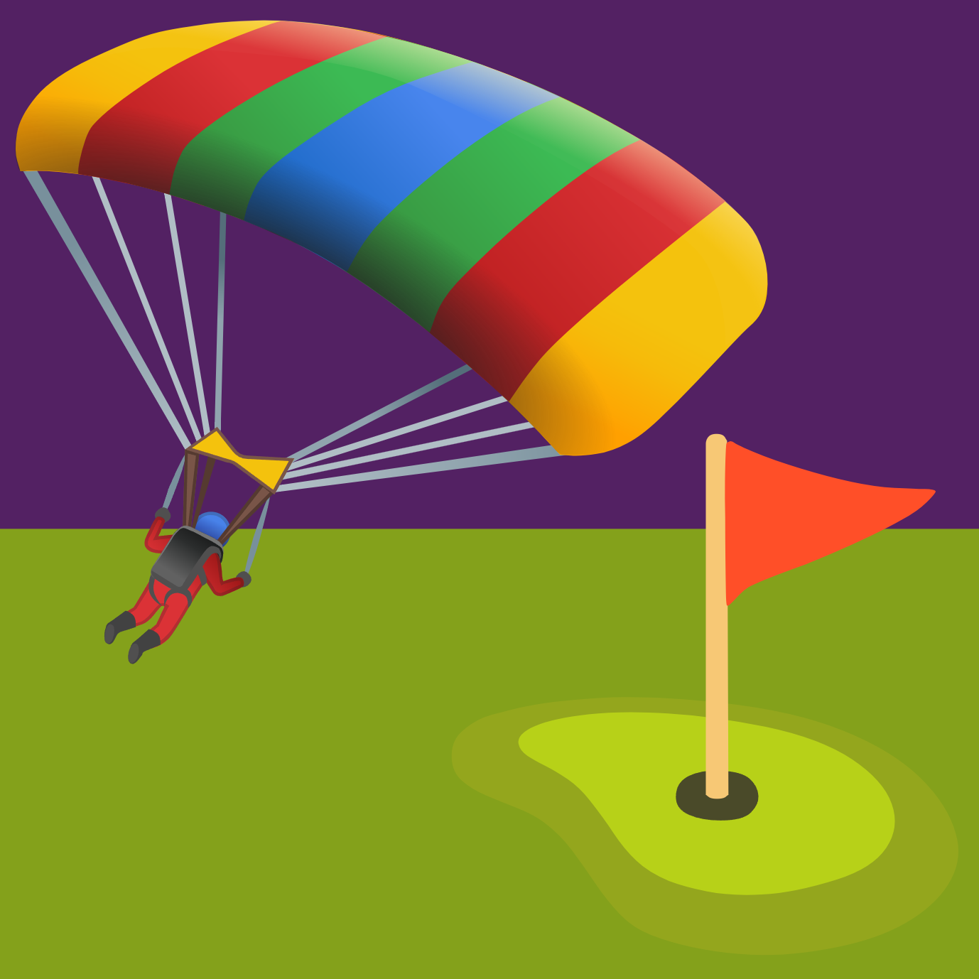 Parachuting into a hole in one